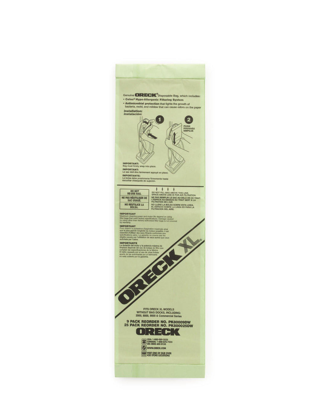 Oreck XL Standard Vacuum Bags PK80009DW2